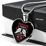 Grandpa's Girl I Used to Be His Angel Now He's Mine Angel Wings Heart Pendant Necklace for Granddaughter - Heart Luxury Necklace (Silver)
