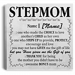 Personalized Stepmom One Who Made The Choice To Love Framed Canvas Prints-Unframed Poster-Home Decor Wall Art, White, 0.75'' Framed Canvas