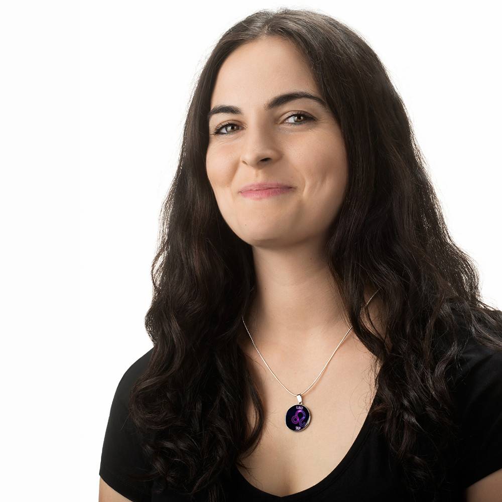 Leo AF Funny Leo Zodiac Birthday Gifts Galaxy Circle Pendant Necklace - Circle Luxury Necklace (Silver) Leo AF Funny Leo Zodiac Birthday Gifts Galaxy Circle Pendant Necklace - Circle Luxury Necklace (Silver)