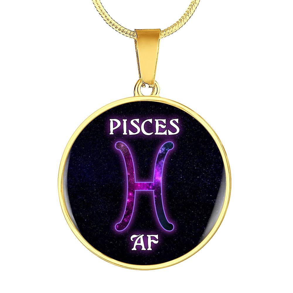 Pisces AF Funny Pisces Zodiac Birthday Gifts Galaxy Circle Pendant Necklace - Circle Luxury Necklace (Gold Plated) Pisces AF Funny Pisces Zodiac Birthday Gifts Galaxy Circle Pendant Necklace - Circle Luxury Necklace (Gold Plated)