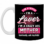 Lover Mug, Black, 11 oz. White Mug