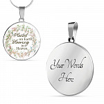 Planted On Earth Blooming In Heaven Circle Pendant Necklace - Circle Luxury Necklace (Silver)
