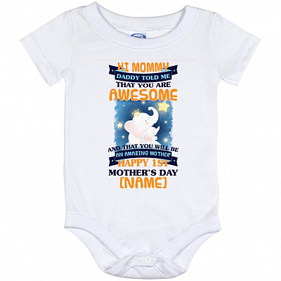 Personalized dad baby, White, Baby Onesie - 12 Month