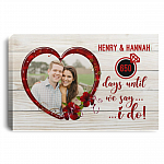 Custom Photo Day Until We Say I Do Wrapped Framed Canvas Prints - Unframed Poster - Home Decor Wall Art, White, 0.75'' Framed Canvas