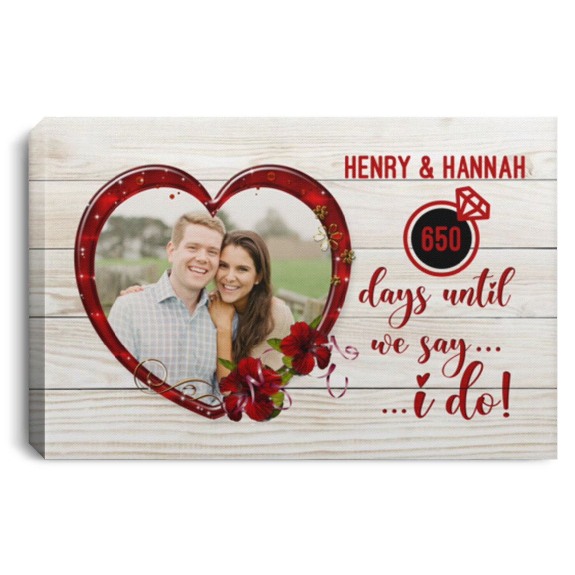 Custom Photo Day Until We Say I Do Wrapped Framed Canvas Prints - Unframed Poster - Home Decor Wall Art, White, 0.75'' Framed Canvas Custom Photo Day Until We Say I Do Wrapped Framed Canvas Prints - Unframed Poster - Home Decor Wall Art, White, 0.75'' Framed Canvas