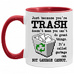 Trash Accent Mug, White/Red, 11 oz. Accent Mug