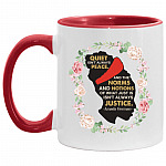 justice accent, White/Red, 11 oz. Accent Mug