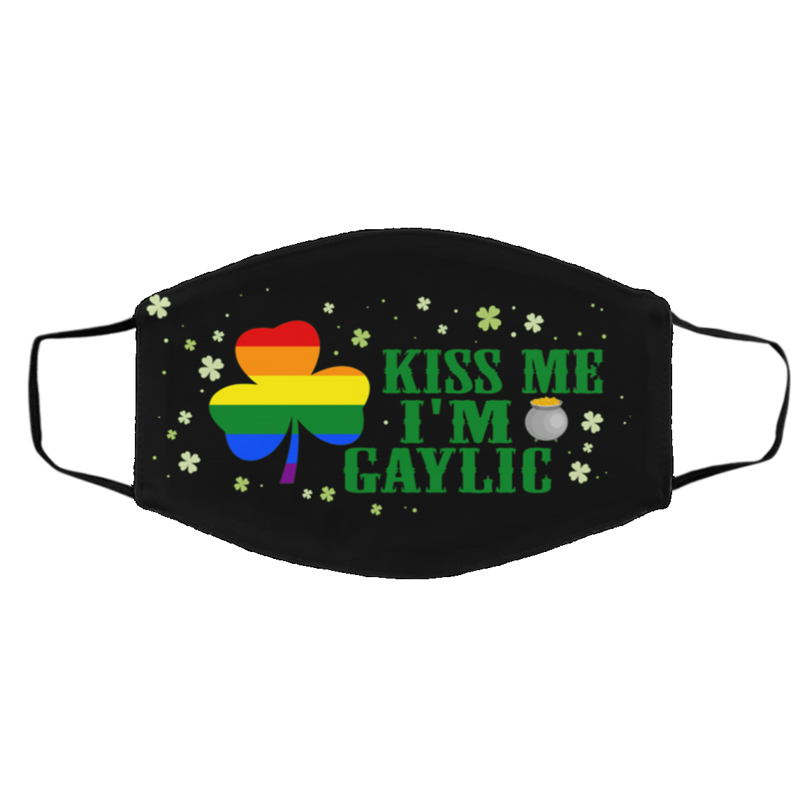 Kiss Me Im Irish Gaylic Proud Lgbt Irish Shamrock St Patrick's Day 2021 Washable Reusable Face Mask, Black, Cloth Face Cover – Medium/Large Kiss Me Im Irish Gaylic Proud Lgbt Irish Shamrock St Patrick's Day 2021 Washable Reusable Face Mask, Black, Cloth Face Cover – Medium/Large