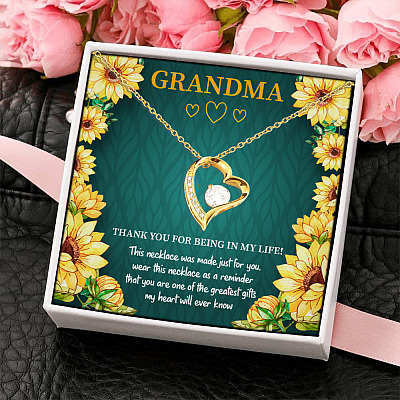Alternative view of Grandma Thank You For Being In My Life This Necklace Was Made Just For You Forever Love Heart Pendant Necklace