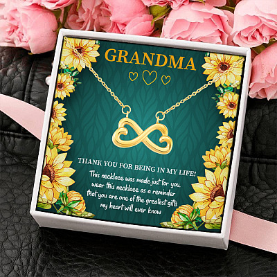 Alternative view of Grandma Thank You For Being In My Life This Necklace Was Made Just For You Infinity Heart Pendant Necklace