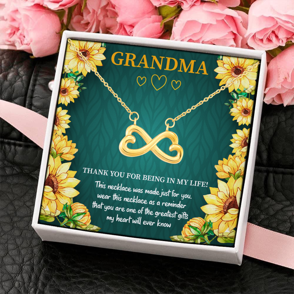7Th. Grandma Being In My Life (5) Infinity Heart Necklace (Gold) 4