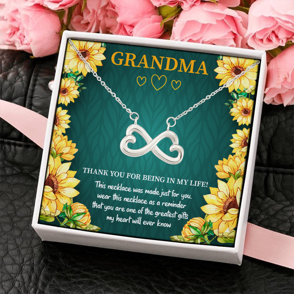 7Th. Grandma Being In My Life (5) Infinity Heart Necklace (Silver) 4