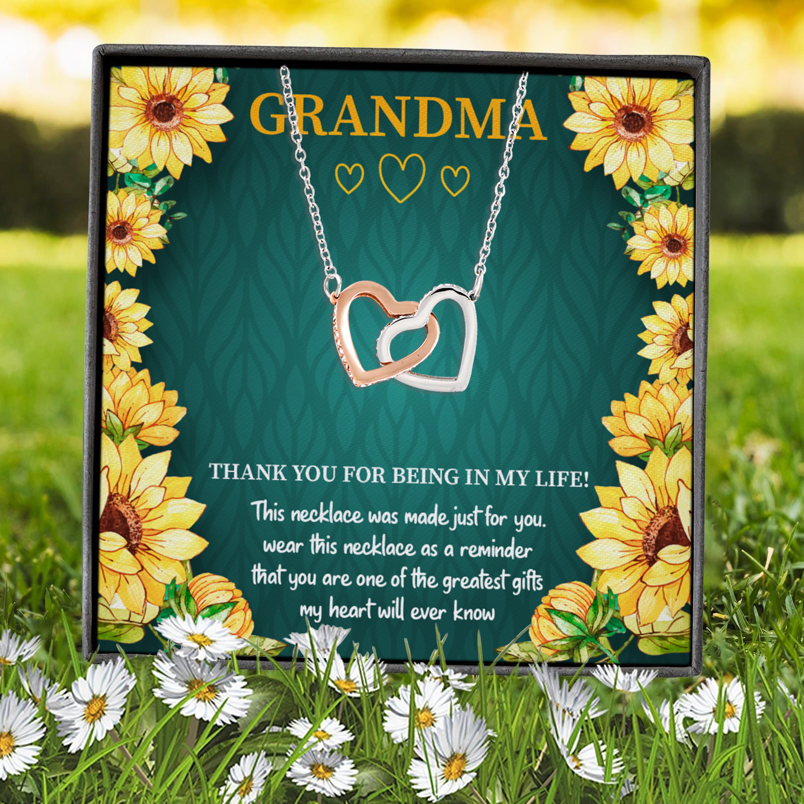 7Th. Grandma Being In My Life (5) Interlocking Hearts Necklace 7