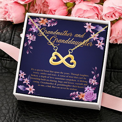 Alternative view of Grandmother and Granddaughter It's A Special Bond That Spans The Years Infinity Heart Pendant Necklace