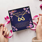 Grandmother and Granddaughter It's A Special Bond That Spans The Years Infinity Heart Pendant Necklace
