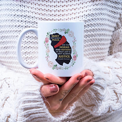 Alternative view of Amanda Gorman Poetry The Hill We Climb Quiet Isn't Always Peace Inauguration Poem Coffee Mug