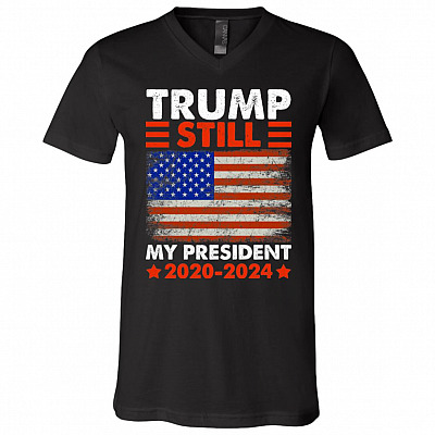 Trump Is Still shirt, Black, V-Neck T-Shirt