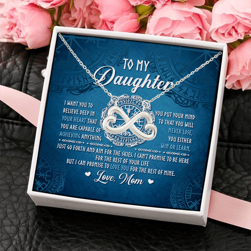 12Th. Believe Deep In Your Heart Viking Daughter 2 Infinity Heart Necklace (Silver) 4