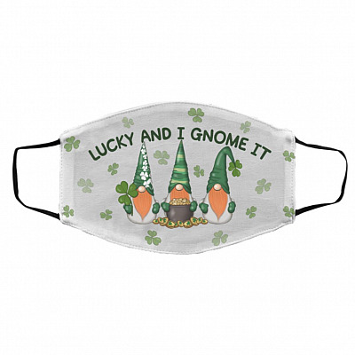 Gnome It mask, White, Cloth Face Cover – Medium/Large