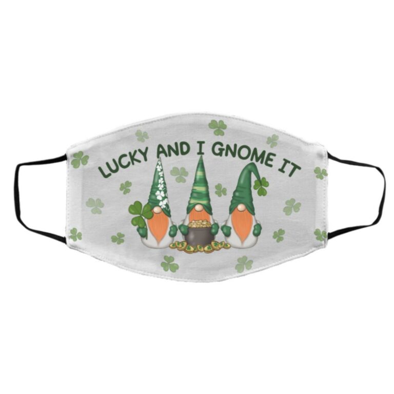 Gnome It mask, White, Cloth Face Cover – Medium/Large