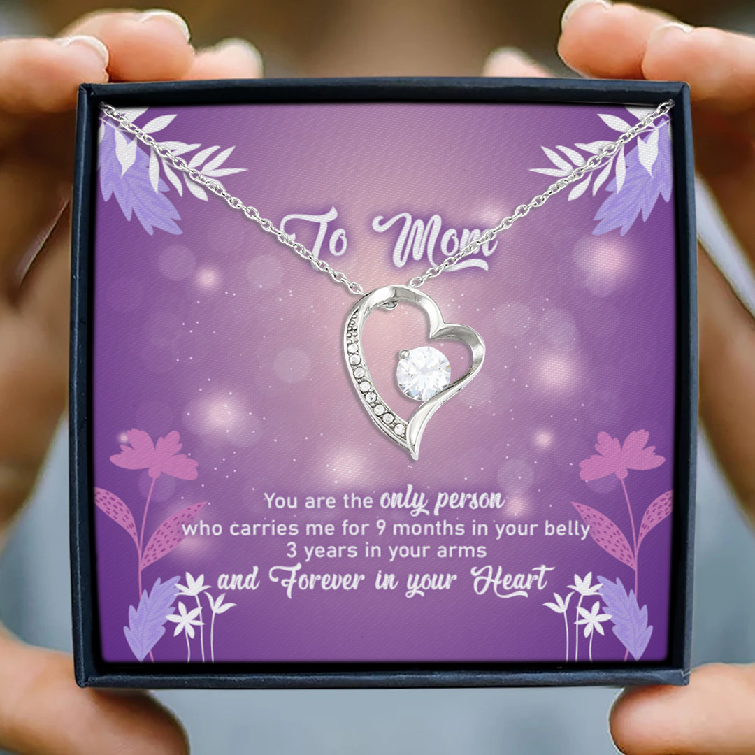 17 HG. To Mom 9 Months Message Card (4) Forever Love Necklace (Silver) 3