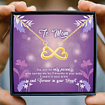 To Mom You Are The Only Person Who Carries Me For 9 Months Infinity Heart Pendant Necklace