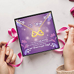 17 HG. To Mom 9 Months Message Card (4) Infinity Heart Necklace (Gold) 5