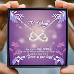 17 HG. To Mom 9 Months Message Card (4) Infinity Heart Necklace (Silver) 3