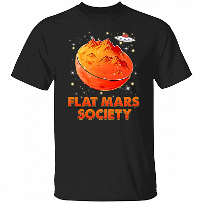 Flat Mars, Black, Unisex T-Shirt