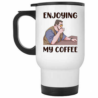 14 oz. White Travel Mug