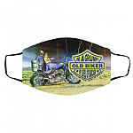I'm Am Grumpy Old Biker, White, Cloth Face Cover – Medium/Large