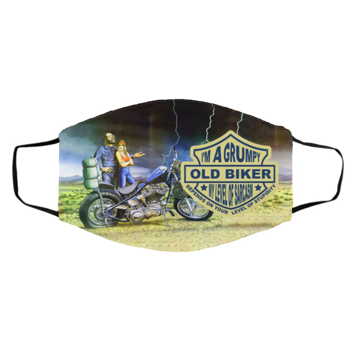 I'm Am Grumpy Old Biker, White, Cloth Face Cover – Medium/Large I'm Am Grumpy Old Biker, White, Cloth Face Cover – Medium/Large
