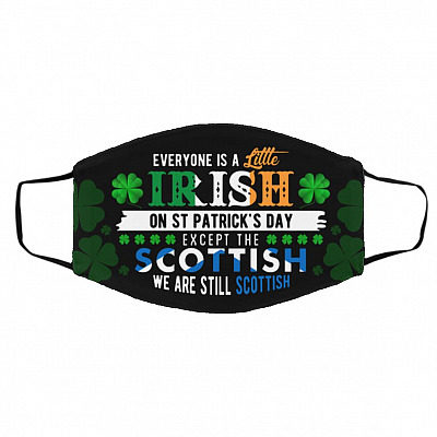 scottish mask, Black, Cloth Face Cover – Medium/Large