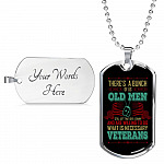 There's A Bunch Of Us Old Man Still Old Man Dog Tag Pendant Necklace - Military Dog Tags - Dog Tag (Silver)