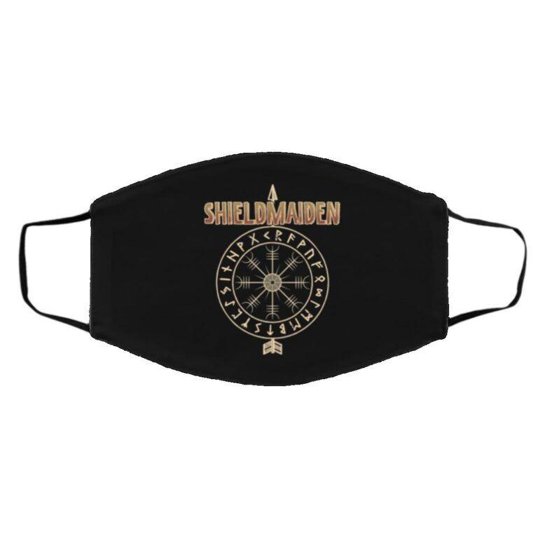 Shieldmaiden Facemask, Black, Cloth Face Cover – Medium/Large