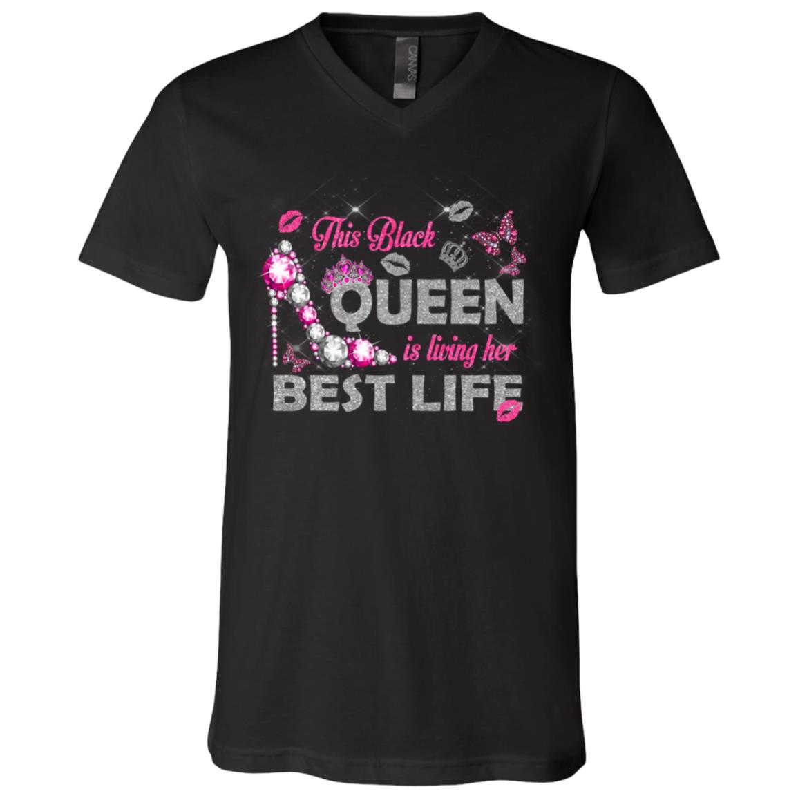This Black Queen, Black, V-Neck T-Shirt