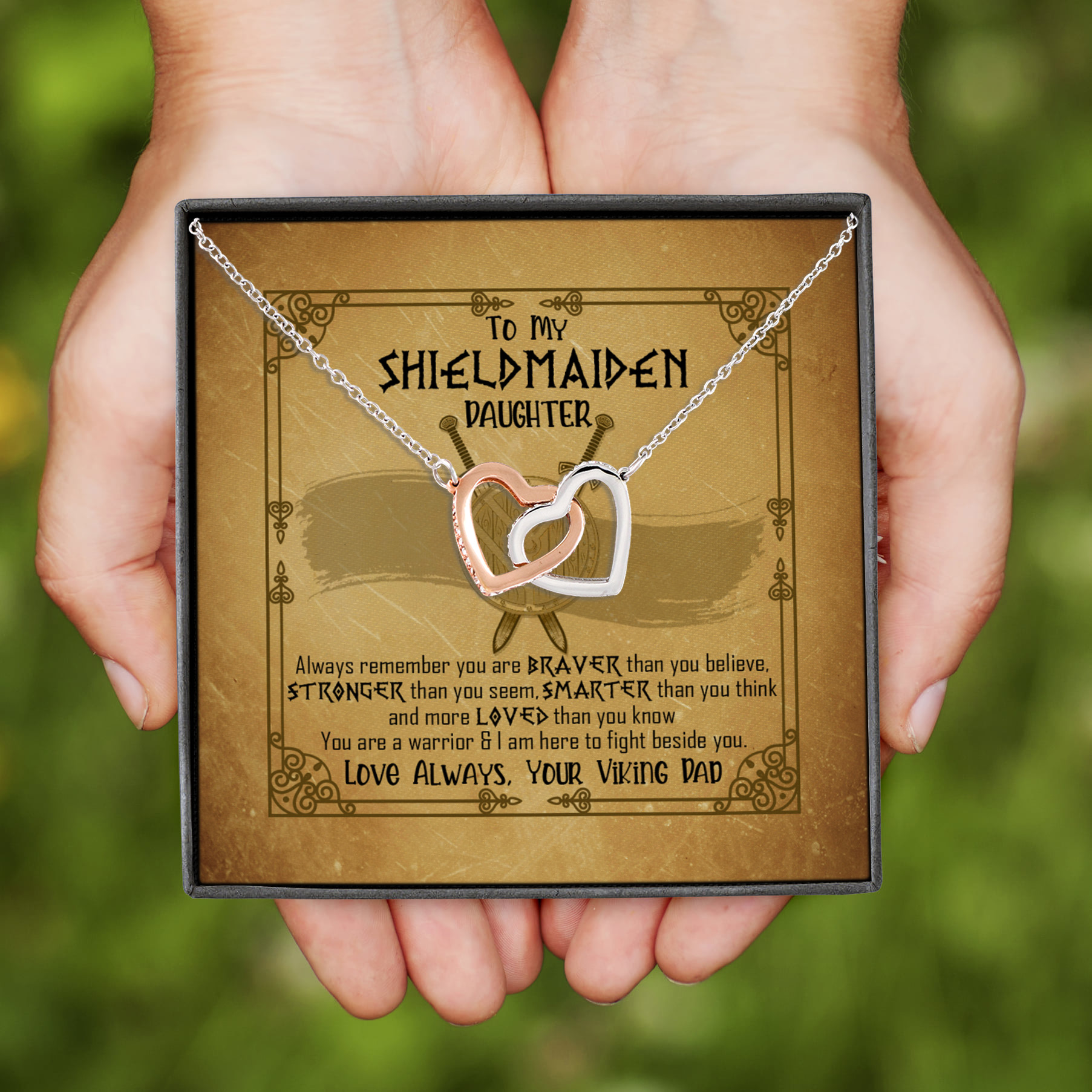 11Th. Shieldmaiden Daughter Interlocking Hearts Necklace