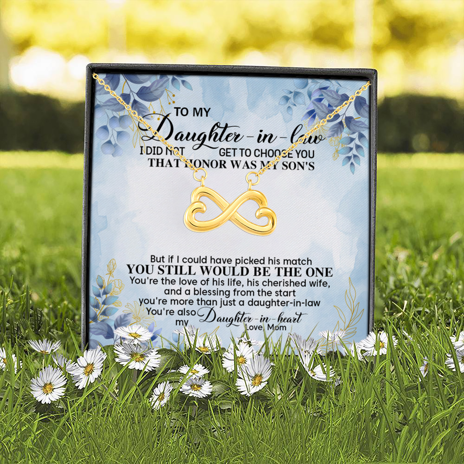 4O. Daughter In Law(4) Infinity Heart Necklace (Gold) 2