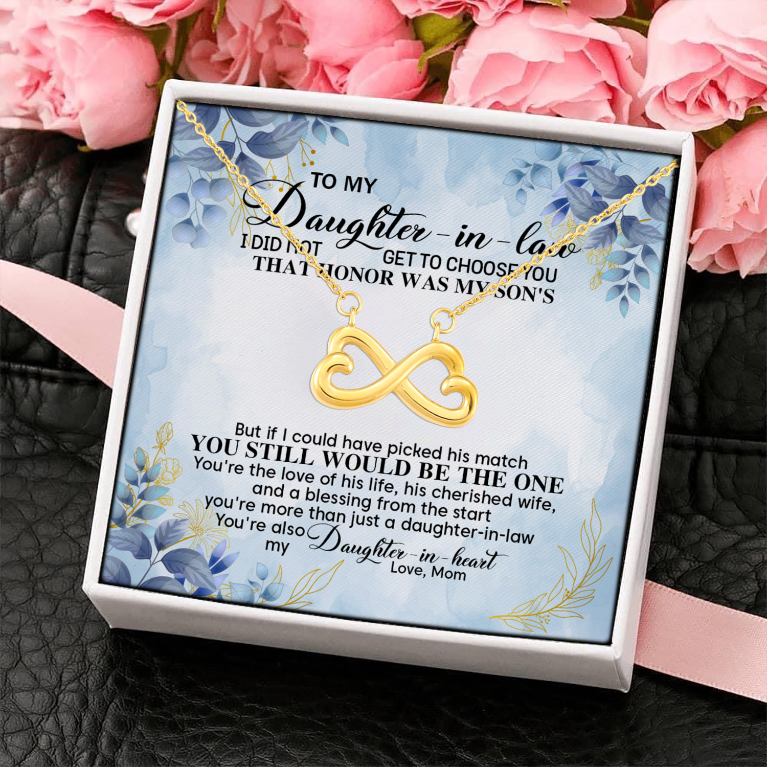4O. Daughter In Law(4) Infinity Heart Necklace (Gold) 4