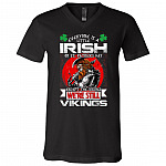 vikings vneck, Black, V-Neck T-Shirt