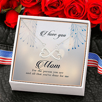 Alternative view of I Love You Mom All That You Have Done for Me Happy Mothers Day Gifts Infinity Heart Pendant Necklace