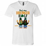 half vneck, White, V-Neck T-Shirt