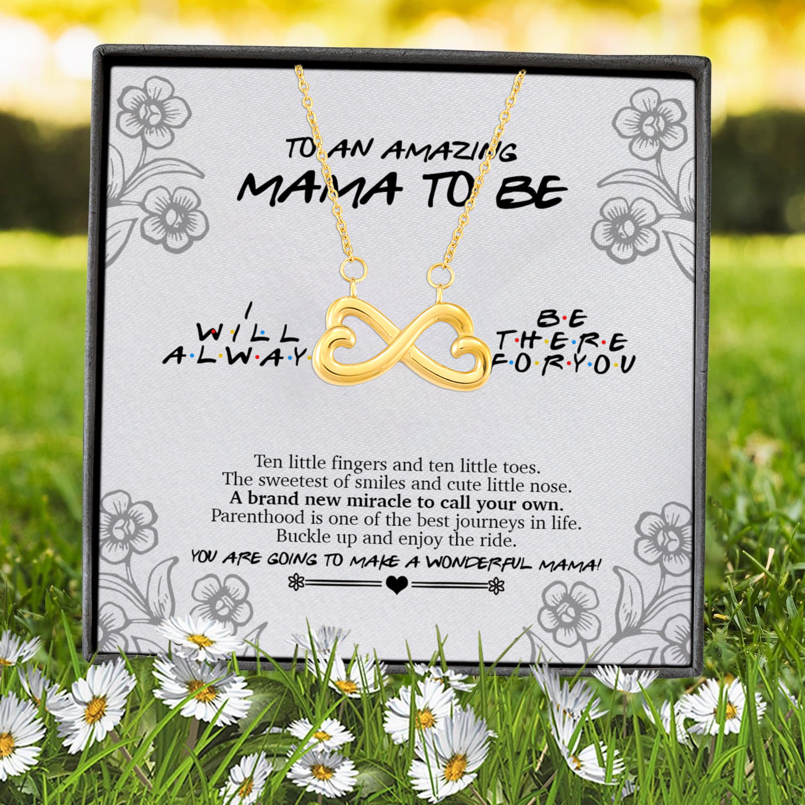 4VT. To An Amazing Mama To Be Infinity Heart Necklace (Gold) 7