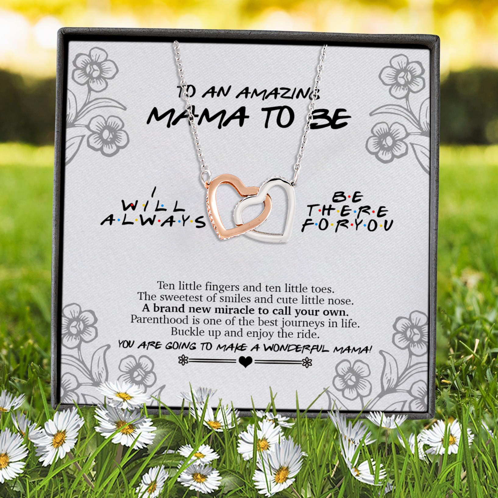 4VT. To An Amazing Mama To Be Interlocking Hearts Necklace 7