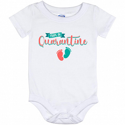 Made In Quarantine, White, Baby Onesie - 12 Month