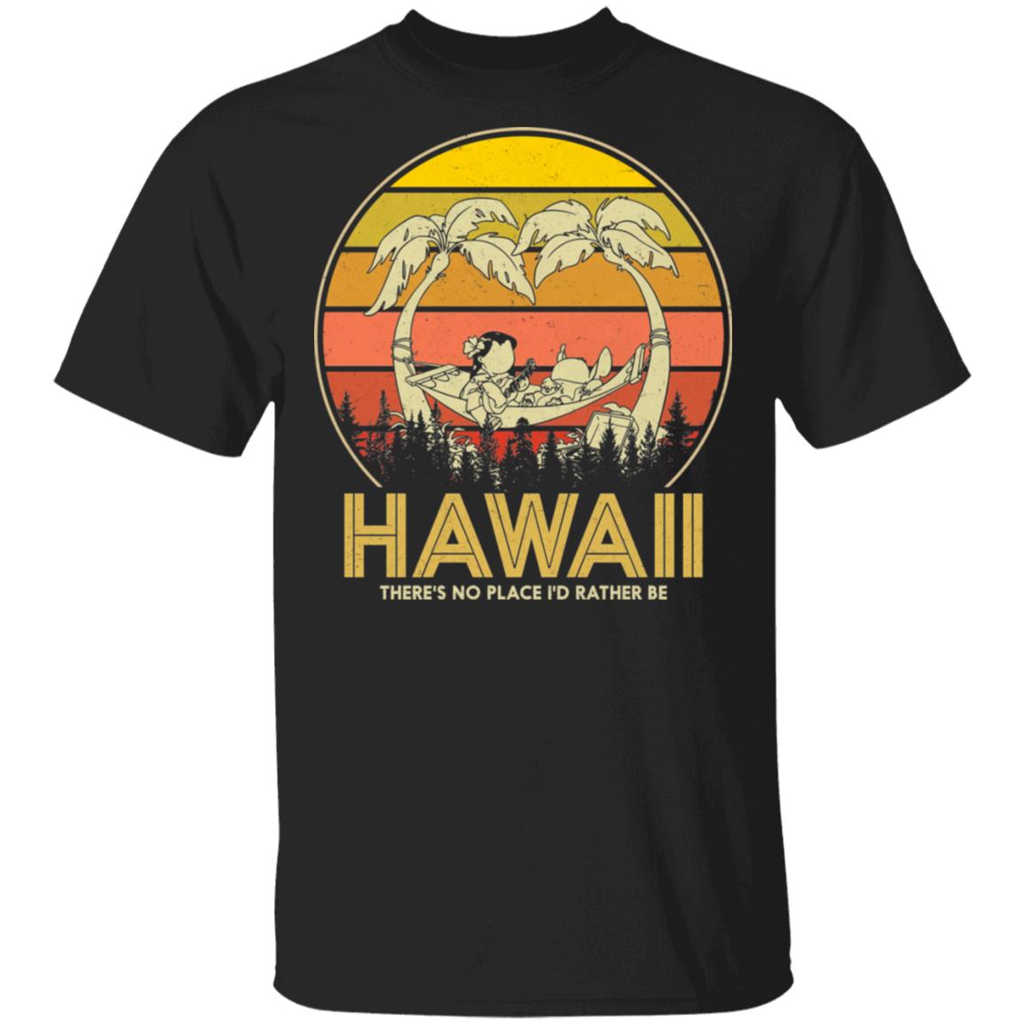 Hawaii There's No Place, Black, Unisex T-Shirt