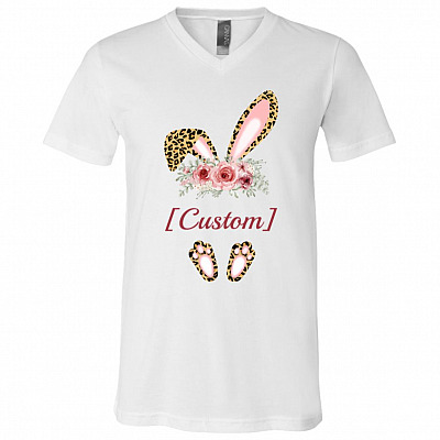 Personalized Grandma Gigi, White, V-Neck T-Shirt