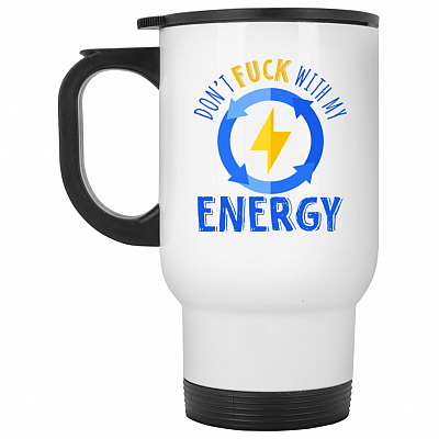 14 oz. White Travel Mug