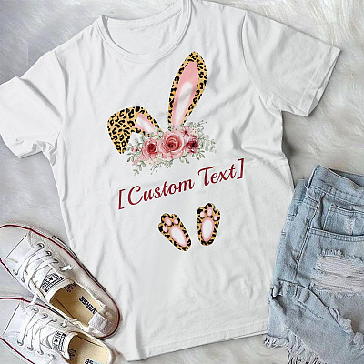 Alternative view of Personalized Grandma Gigi Mimi Auntie Bunny T-Shirt - V-Neck Shirt
