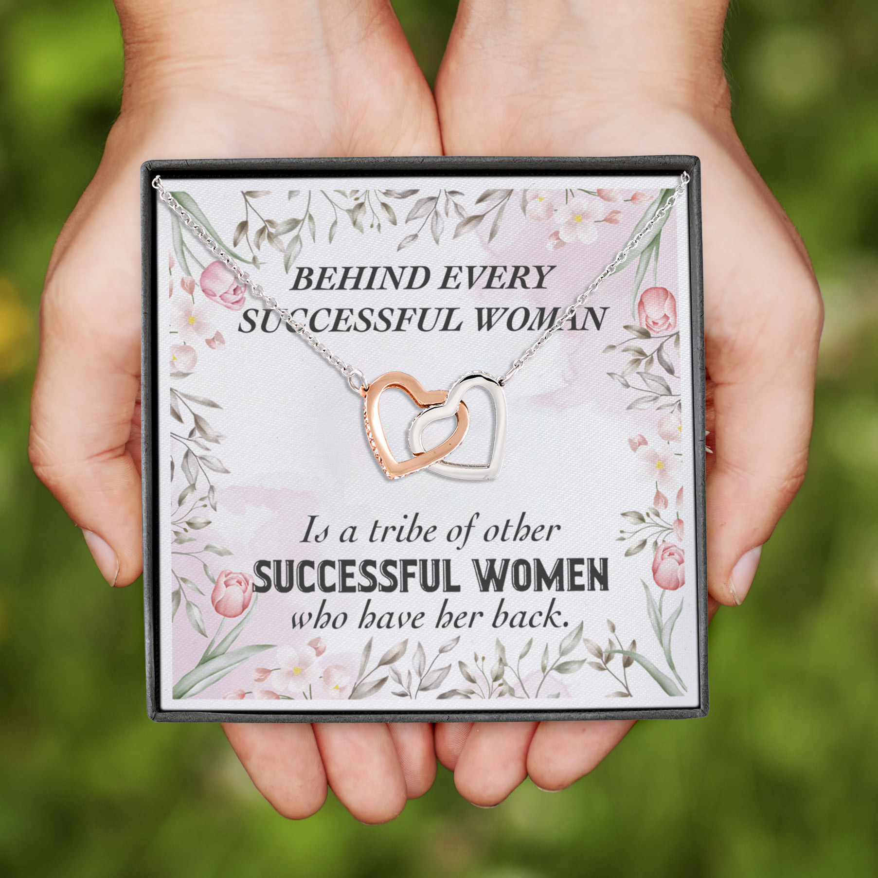 2NH. Succesful Woman (4) Interlocking Hearts Necklace